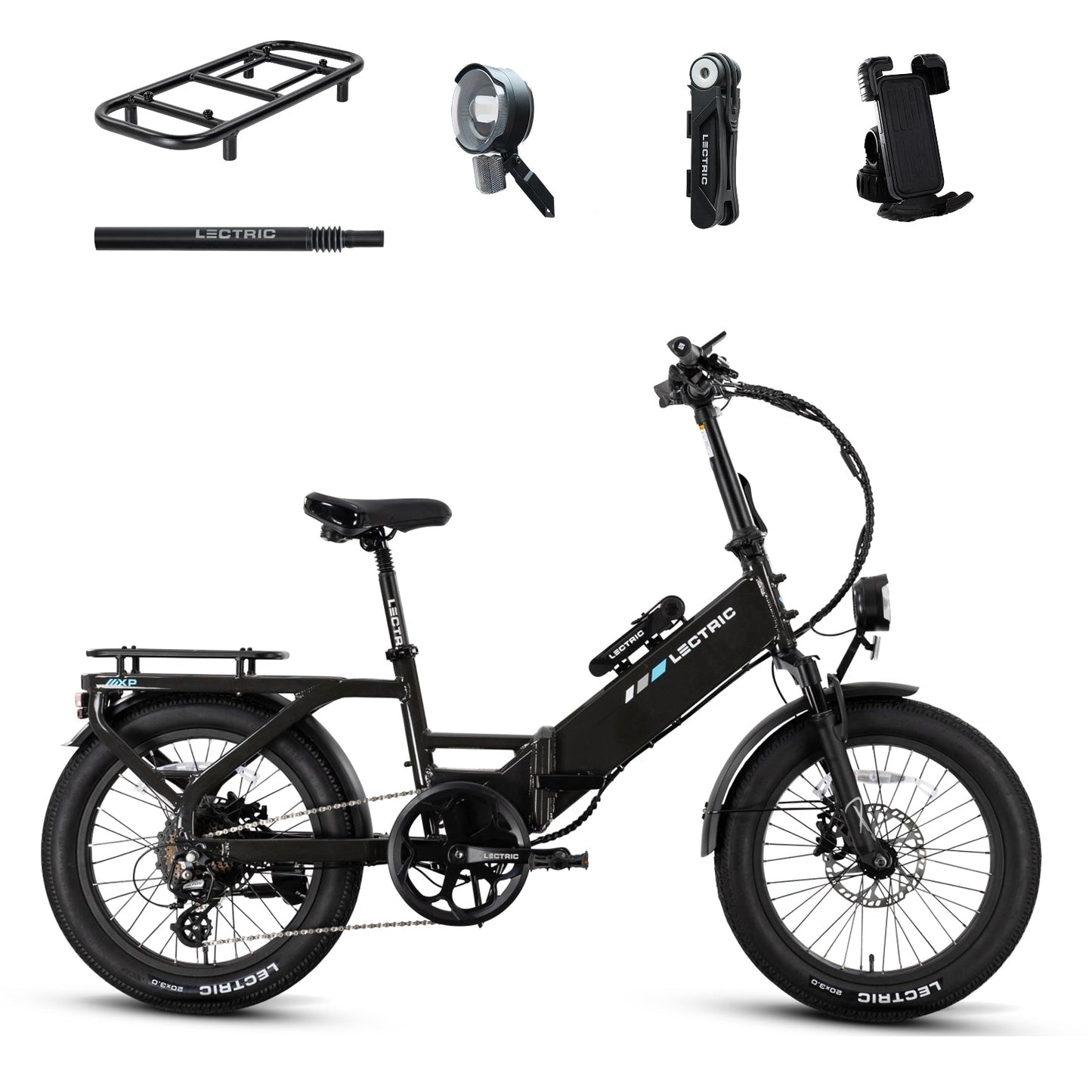XP4 750 Step-Thru Tempest Grey + FREE LevelUp Rack, Suspension Seat Post, Elite Headlight, Bike Lock, Phone Mount ($355 Value)