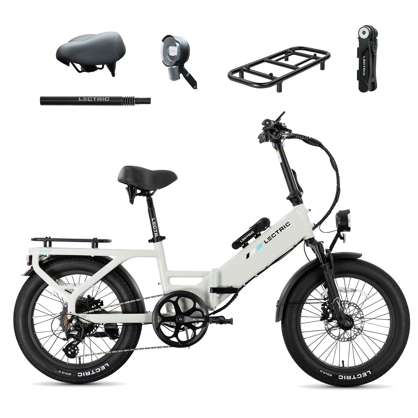 XP4 750 Step-Thru Stratus White + FREE LevelUp Rack, Comfort Seat, Suspension Seat Post, Elite Headlight, Bike Lock ($356 Value)