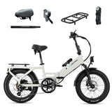 XP4 750 Step-Thru Stratus White + FREE LevelUp Rack, Comfort Seat, Suspension Seat Post, Elite Headlight, Bike Lock ($356 Value)