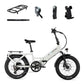 XP4 750 Step-Thru Stratus White + FREE LevelUp Rack, Suspension Seat Post, Elite Headlight, Bike Lock, Phone Mount ($355 Value)