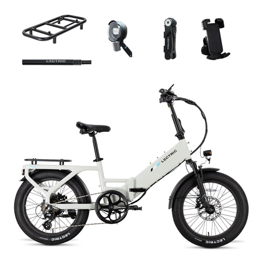 XP4 750 Step-Thru Stratus White + FREE LevelUp Rack, Suspension Seat Post, Elite Headlight, Bike Lock, Phone Mount ($355 Value)