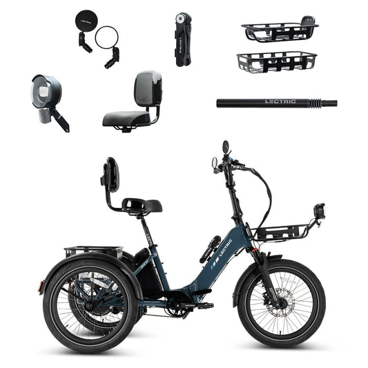 XP Trike2 750 Dusk Blue + FREE Cargo Package, Support Seat, Elite Headlight, Suspension Seat Post, Mirrors, Bike Lock ($493 Value)