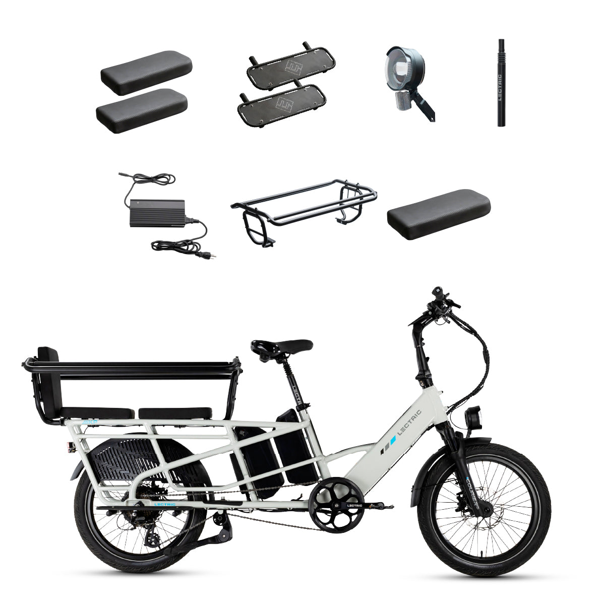 XPedition2 Stratus White Long-Range Dual-Battery + FREE Running Boards, Cushions, Elite Headlight, Suspension Seat Post, Fast Charger, & Orbitor ($654 Value)