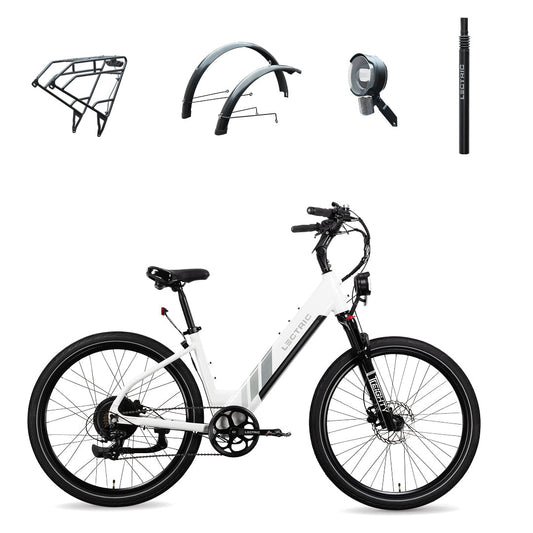 XPress 750 Step-Thru + FREE Rear Rack, Fenders, Elite Headlight, Suspension Seat Post ($336 Value)